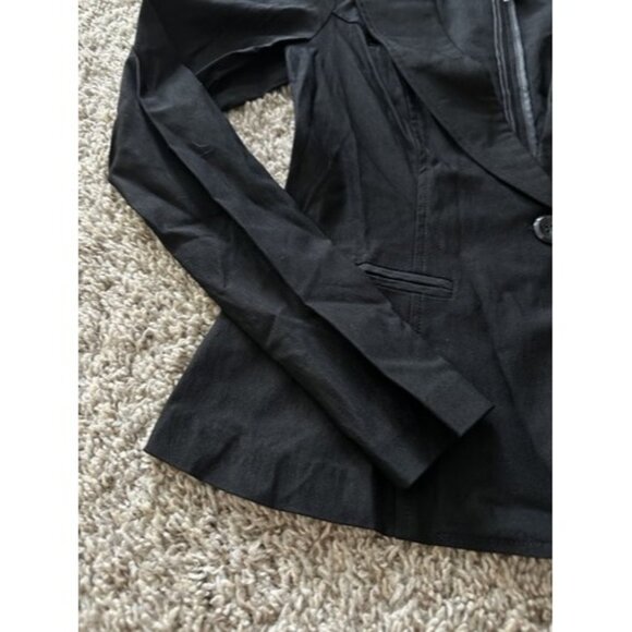 Papaya Basic Solid Black Long Sleeve Single Button Blazer Jacket Size Small New - Picture 3 of 12